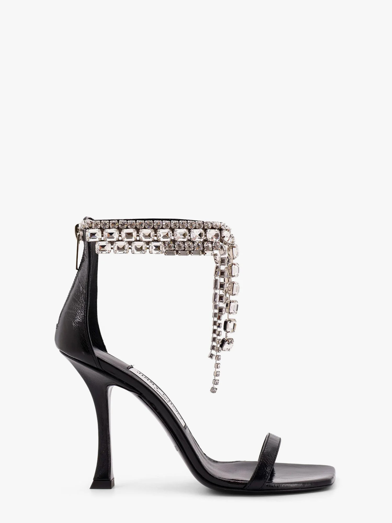Black vintage leather sandals with crystals detail - JIMMY CHOO - gender_Woman | Nugnes 1920