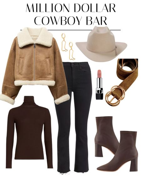 Million Dollar Cowboy Bar outfit idea. I love this faux leather coat and cowboy boot earrings. 

#LTKtravel #LTKstyletip #LTKSeasonal