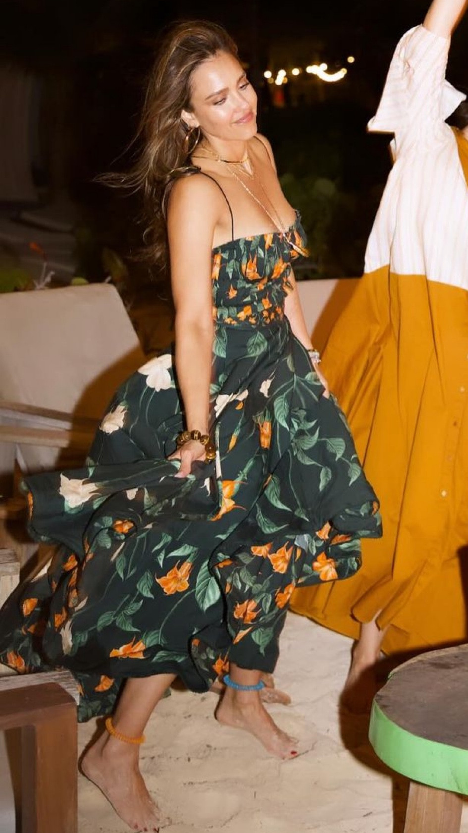 jessica alba green dress Yolanda Long Sleeve Maxi Dress - Sage Green Floral