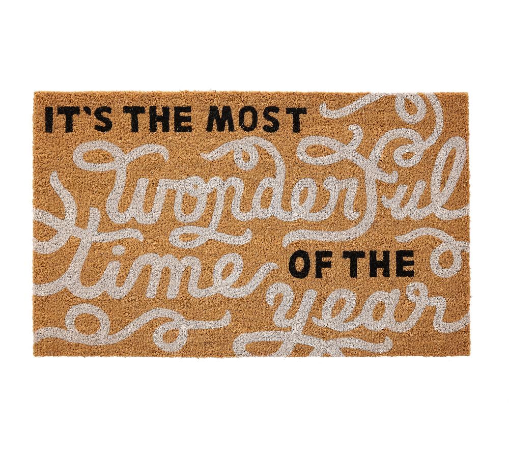 Most Wonderful Time Doormat, 18 x 30&amp;quot;, Multi | Pottery Barn (US)
