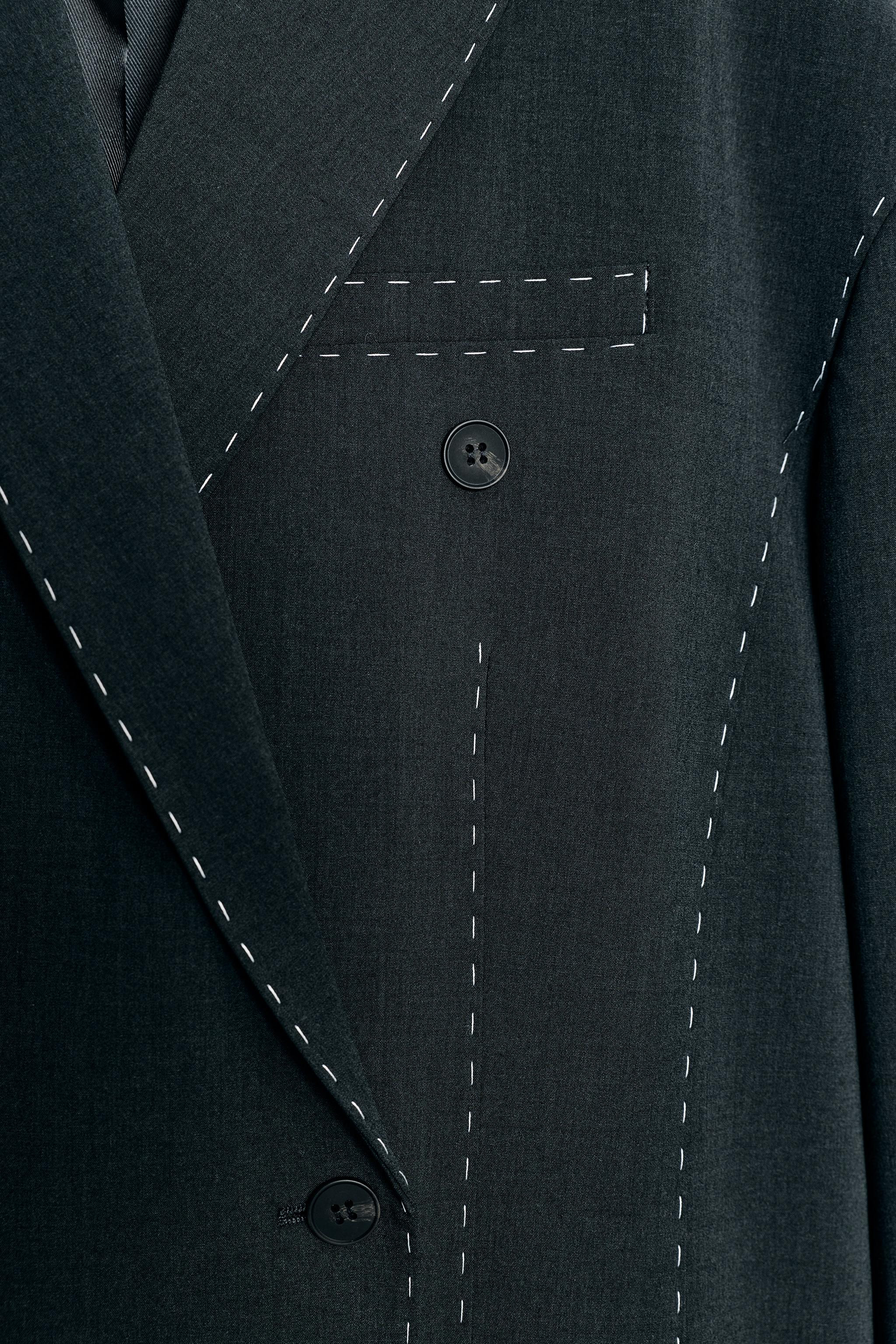 OVERSIZED BLAZER WITH CONTRAST STITCHING | Zara US