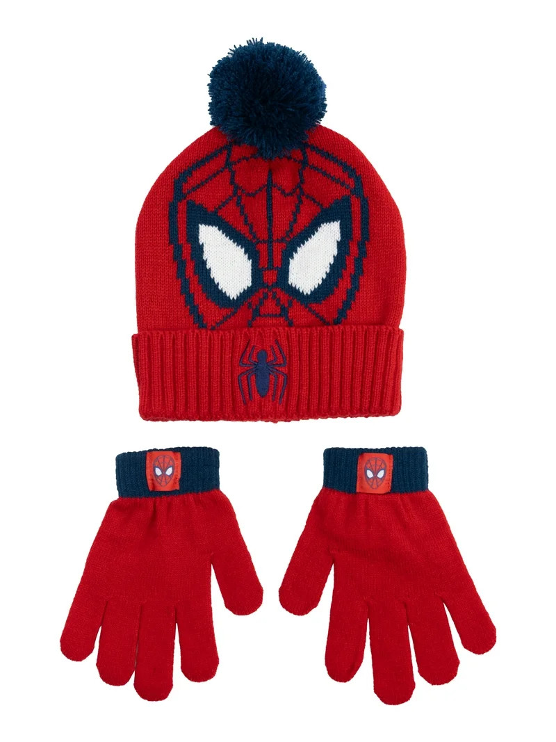 Boys Spider-Man Beanie Style Hat and Glove, 2-Piece Set, One Size | Walmart (US)