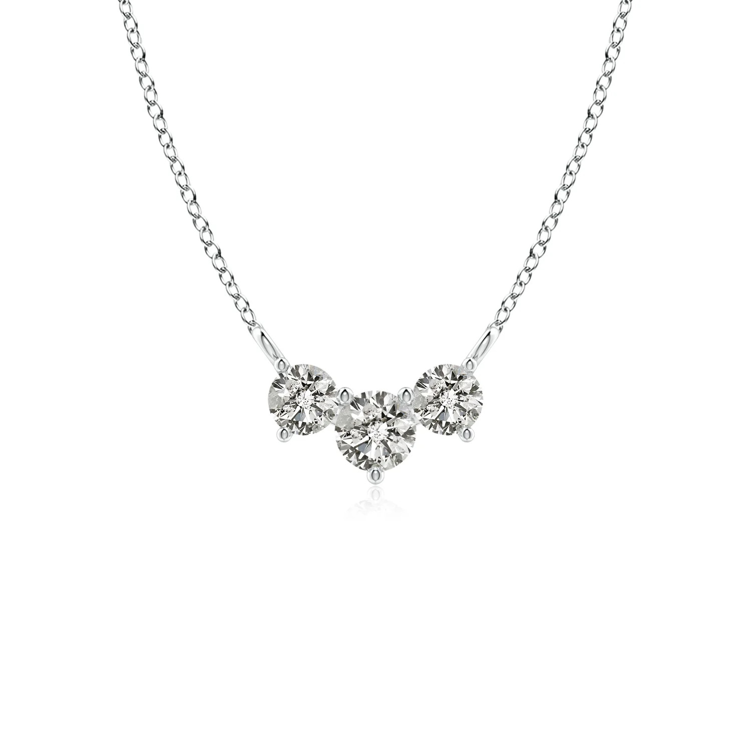 Classic Trio Round Diamond Necklace | Angara Inc.