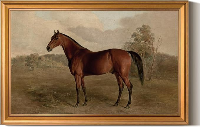 ARPEOTCY Large Gold Framed Canvas Wall Art, 24x36 Inch, Vintage Horse Art Prints, Farmhouse Retro... | Amazon (US)