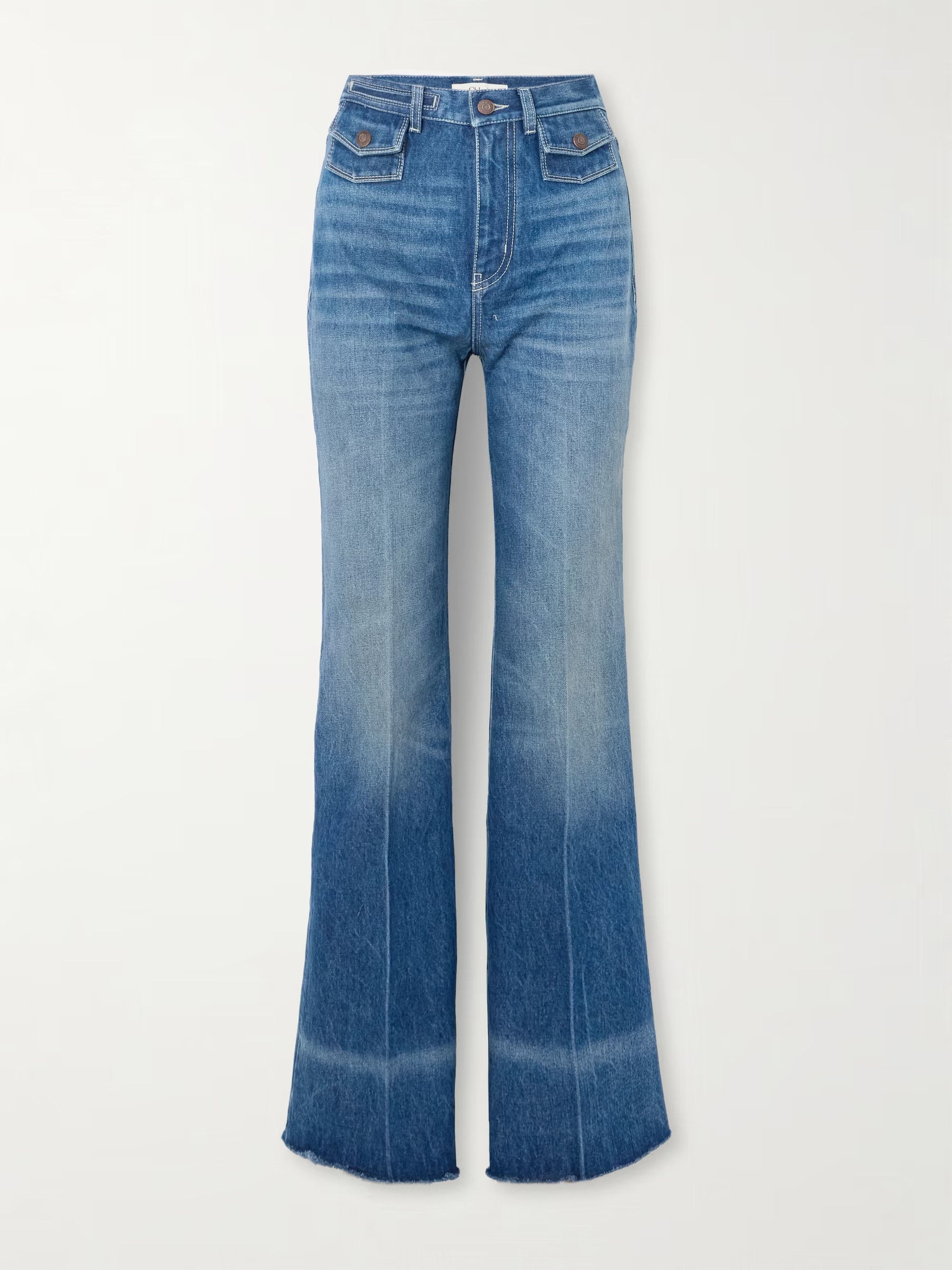 Frayed high-rise flared jeans | NET-A-PORTER APAC