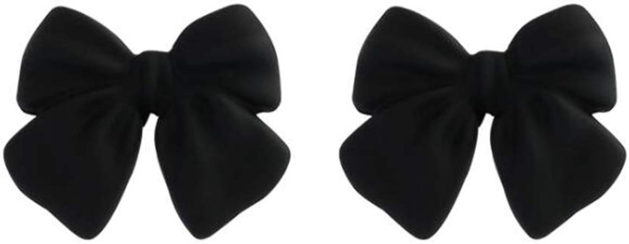 1 Pair Artist Bow Tie Ribbon Stud Earrings for Women Teens Black Daily Bow Earring Jewelry | Amazon (US)