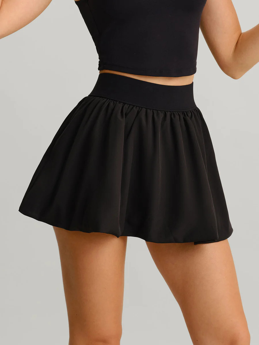 Black A-Line Pockets Sports Skirt& Reviews - Black - Sustainable Yoga Bottoms | BERLOOK | BERLOOK