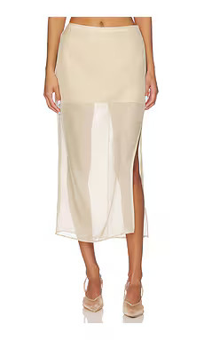 EAVES Osk Midi Skirt in Champagne from Revolve.com | Revolve Clothing (Global)