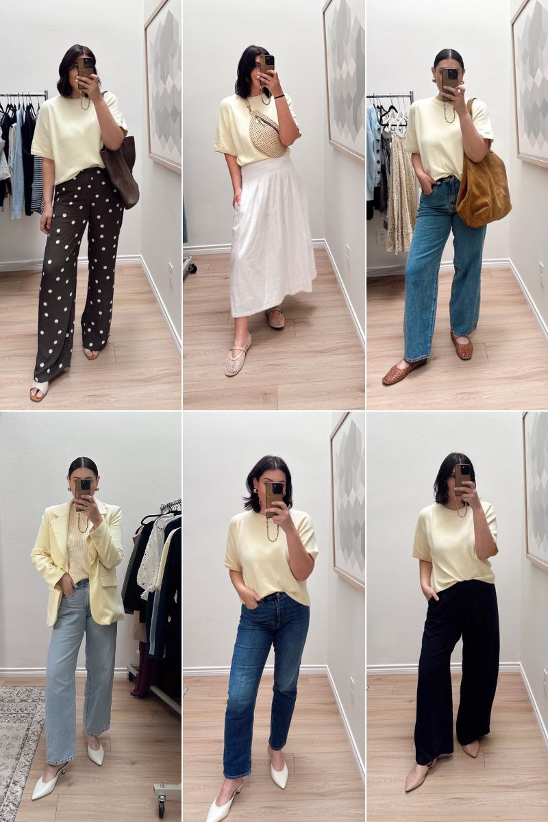 My favorite top for spring!  The yellow is back in stock!

 I’m in the large for a looser fit! 