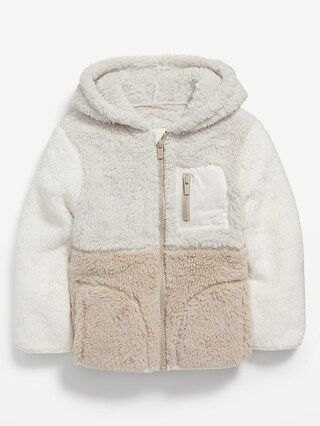 Hooded Color-Block Sherpa Zip Jacket for Toddler Boys | Old Navy (US)