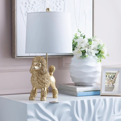 Evolution Poodle Dog Table Lamp, Gold | Ashley Homestore