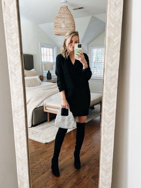 Target sweater dress under $30 // size small and bump friendly 

Holiday accessories, fall outfit, winter outfit, pregnancy, little black dresss

#LTKSeasonal #LTKfindsunder50 #LTKparties