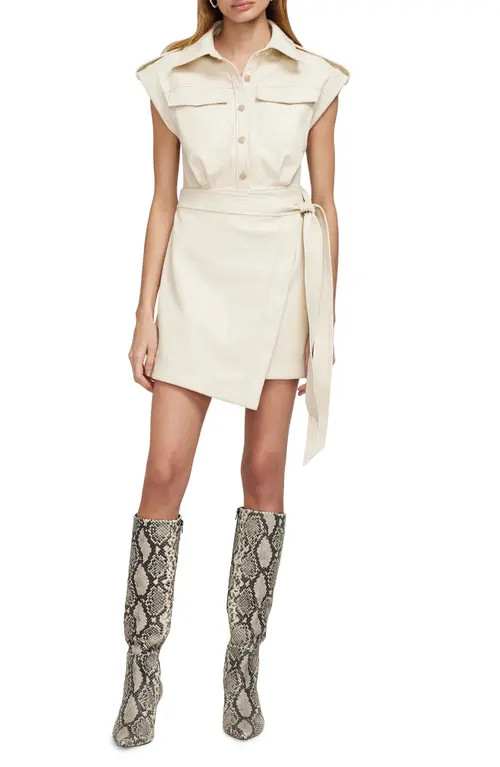 Simkhai Lourdes Faux Leather Utility Dress in Ceramic at Nordstrom, Size 2 | Nordstrom