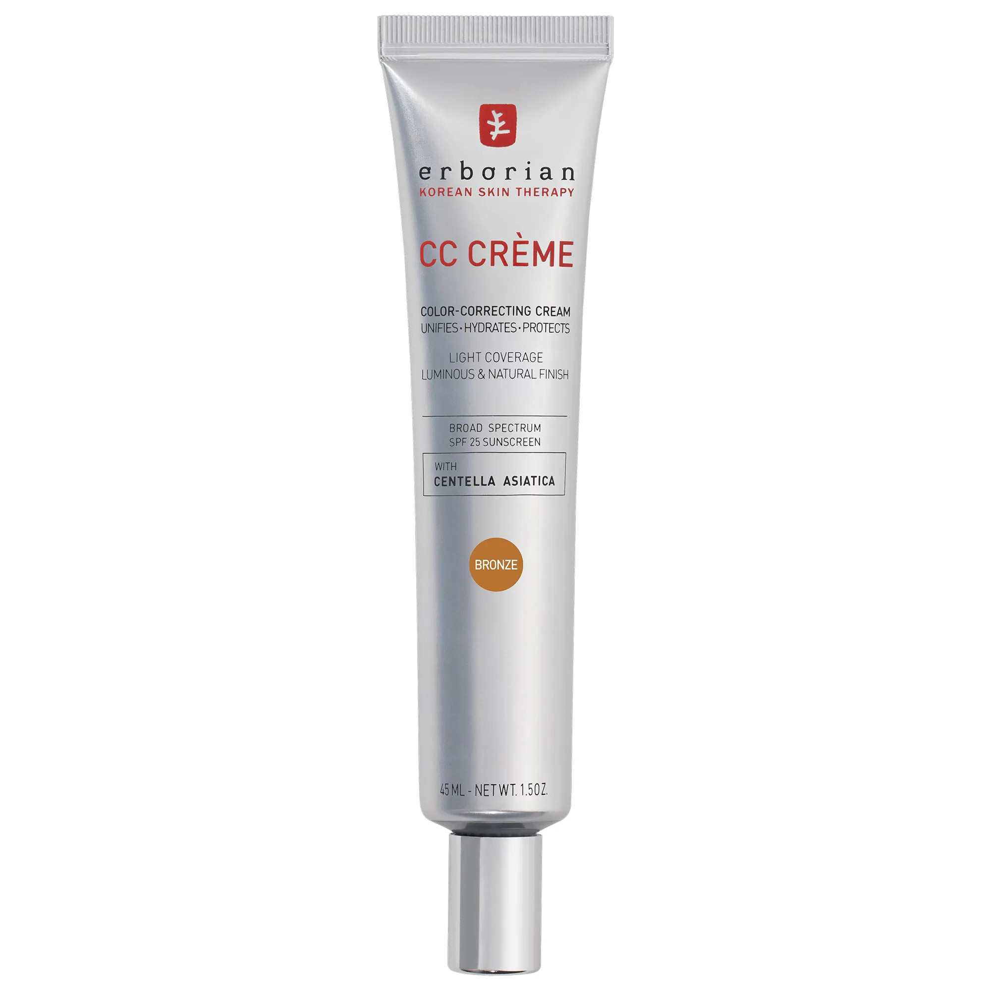 Erborian CC Cream Color-Corrector for Natural Luminous Finish with Korean Centella Asiatica Extract Bronze 1.5 oz/45 mL | Sephora (US)