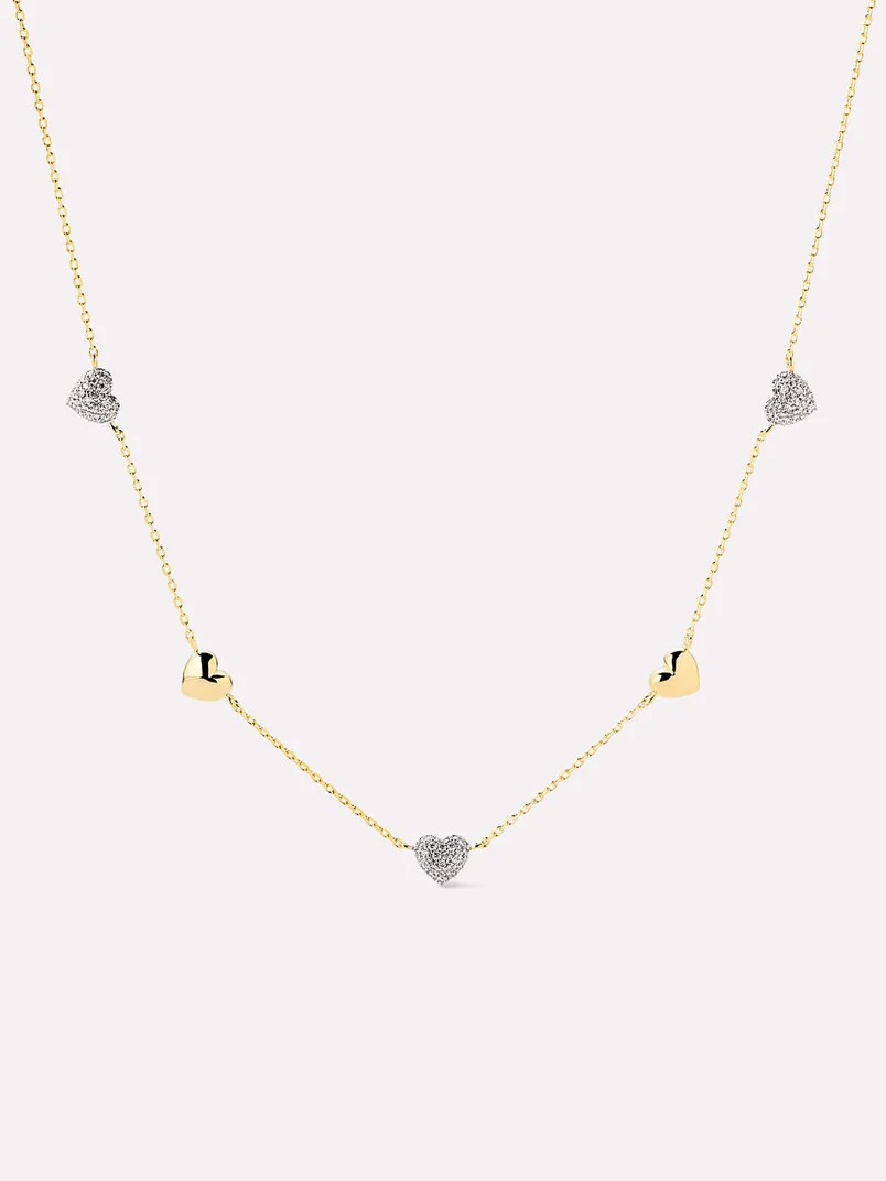 Heart Necklace - Lev Mini Pave Station Necklace | Ana Luisa