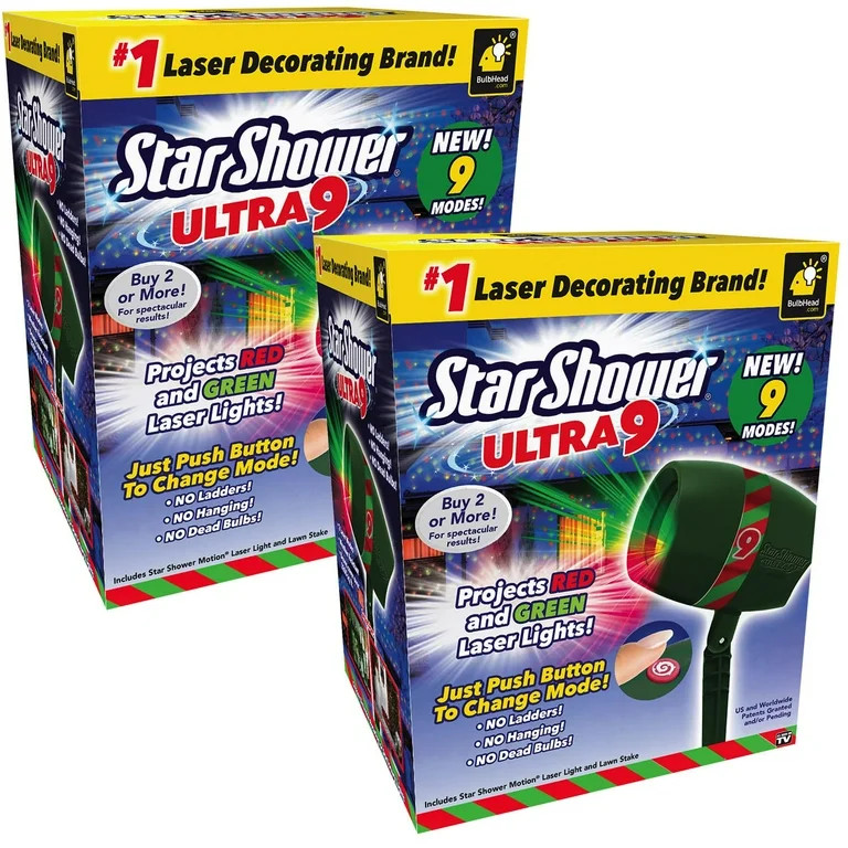 Star Shower Ultra 9, 2 Pack, AS-SEEN-ON-TV, New 2022 Model w/ 9 Unique Light Patterns | Walmart (US)