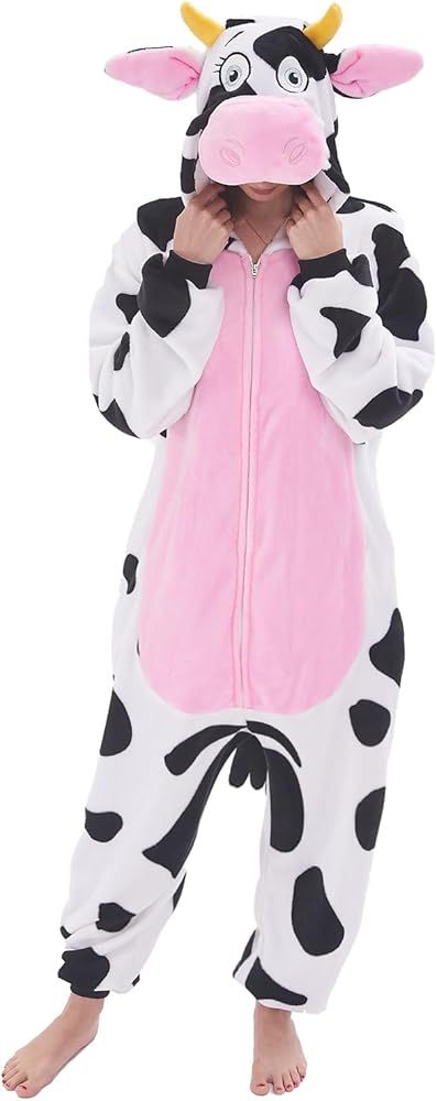 NEWCOSPLAY Unisex Adult Onesie Pajamas Animal One Piece Costume Cosplay Sleepwear | Amazon (US)