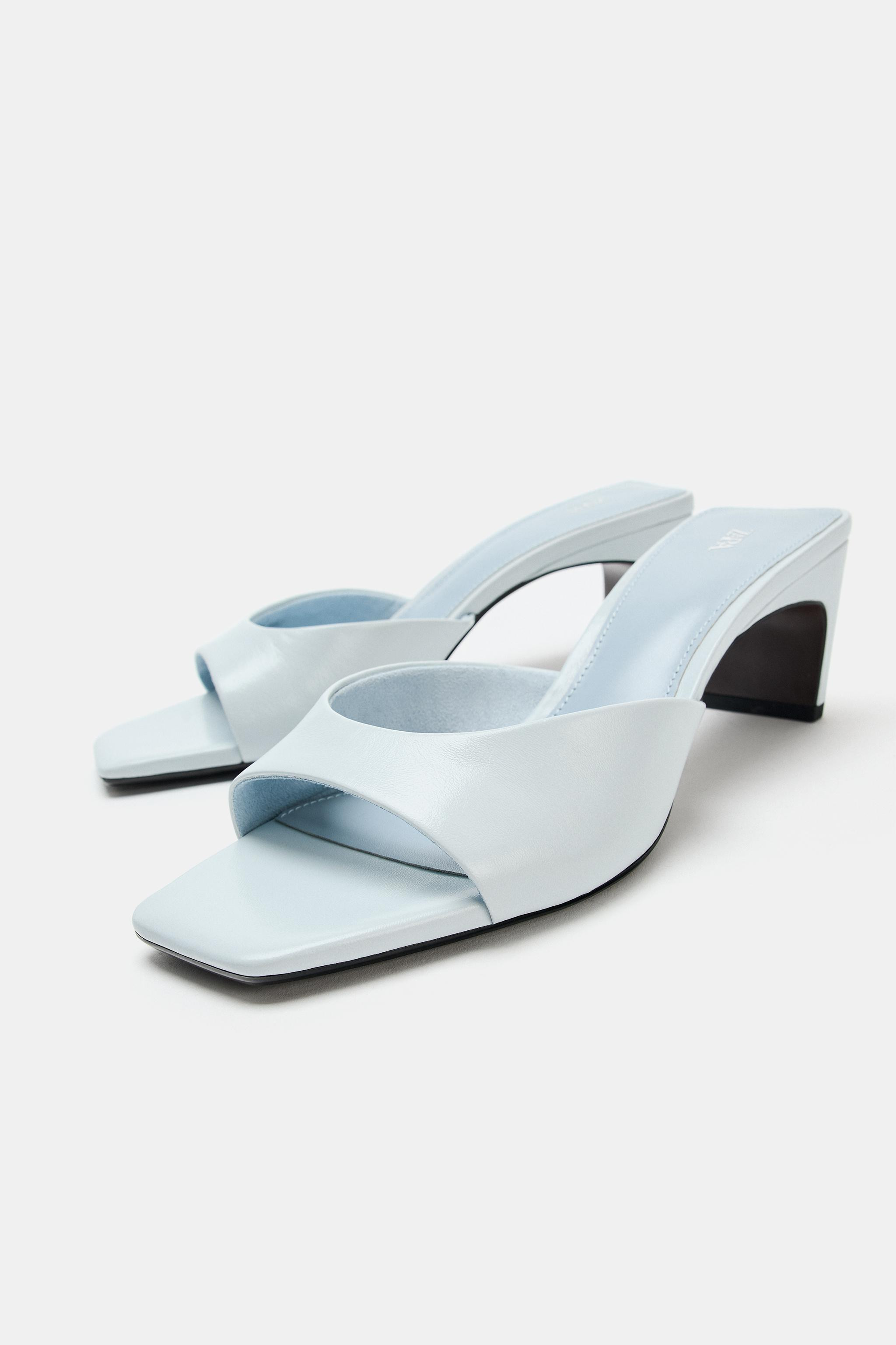 LEATHER HEELED MULES | Zara US