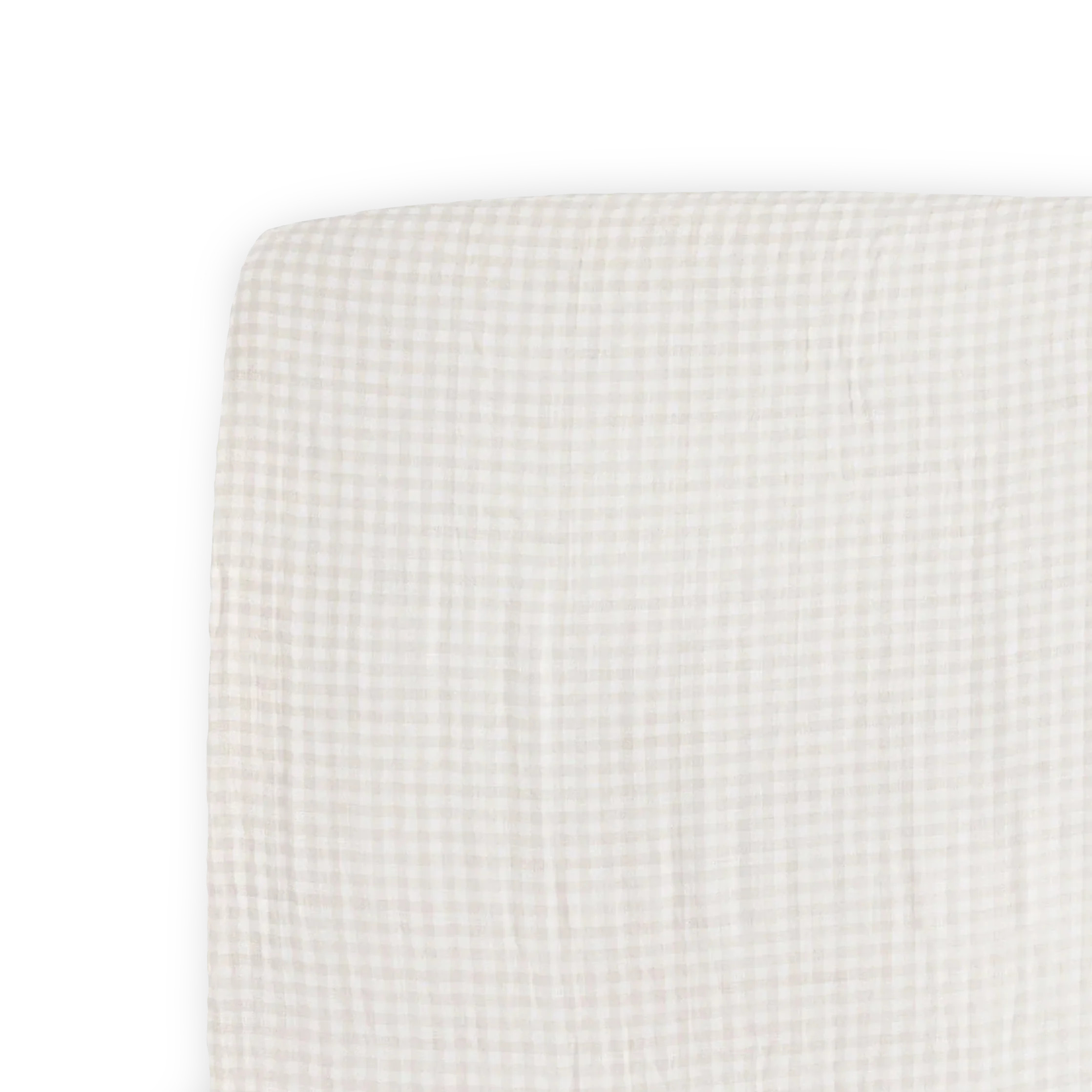 Cotton Muslin Crib Sheet - Tan Gingham | Little Unicorn