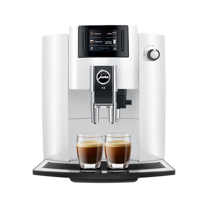 Jura E6 Fully Automatic Espresso & Coffee Machine, Piano White | Williams-Sonoma