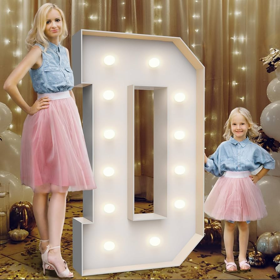 4FT Marquee Light Up Letters D,Party Decoration Large Marquee Light Up Letters with Weighted Wate... | Amazon (US)