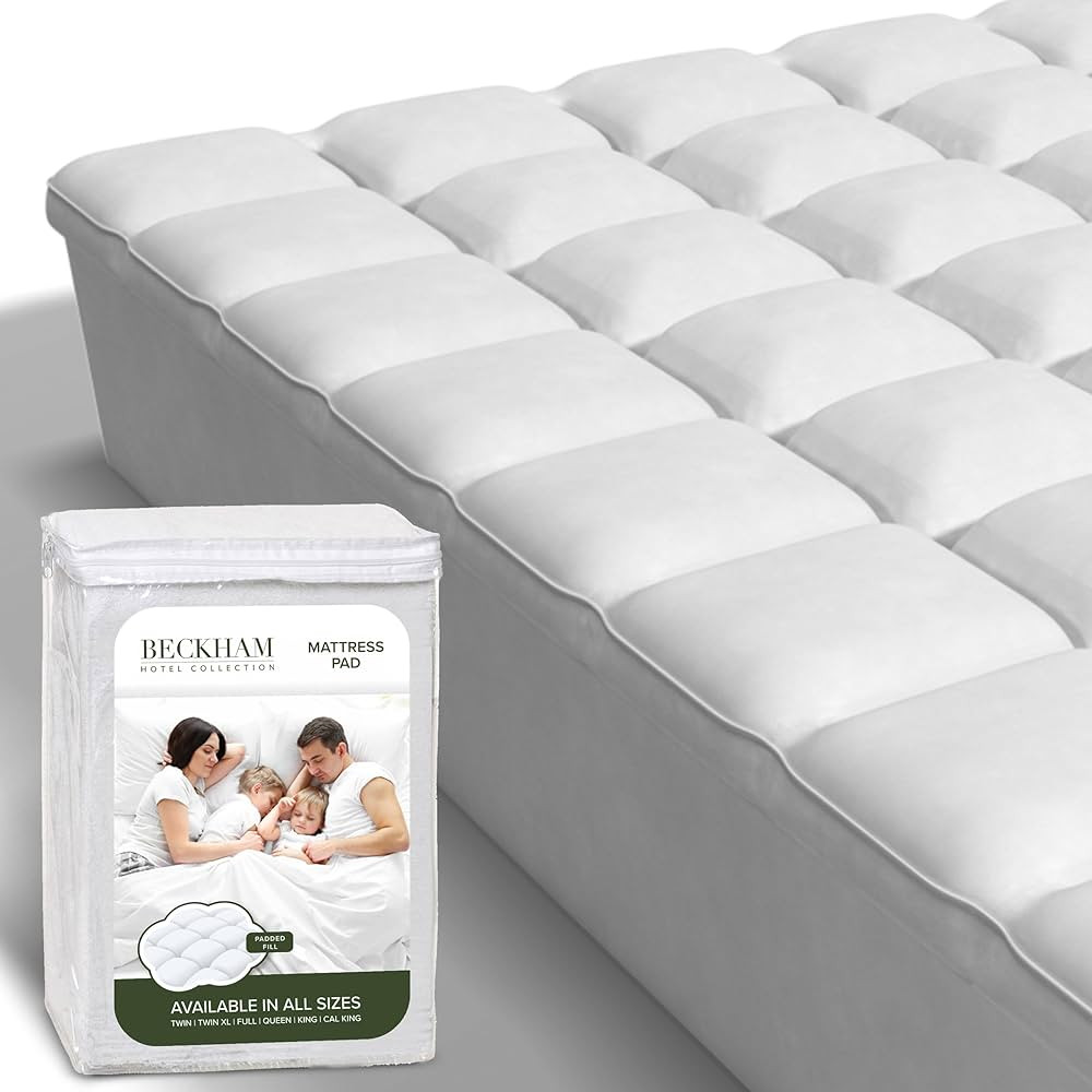 Beckham Hotel Collection King Size Mattress Pad (Extra Padded) & Protector Hybrid - Quilted Pillo... | Amazon (US)