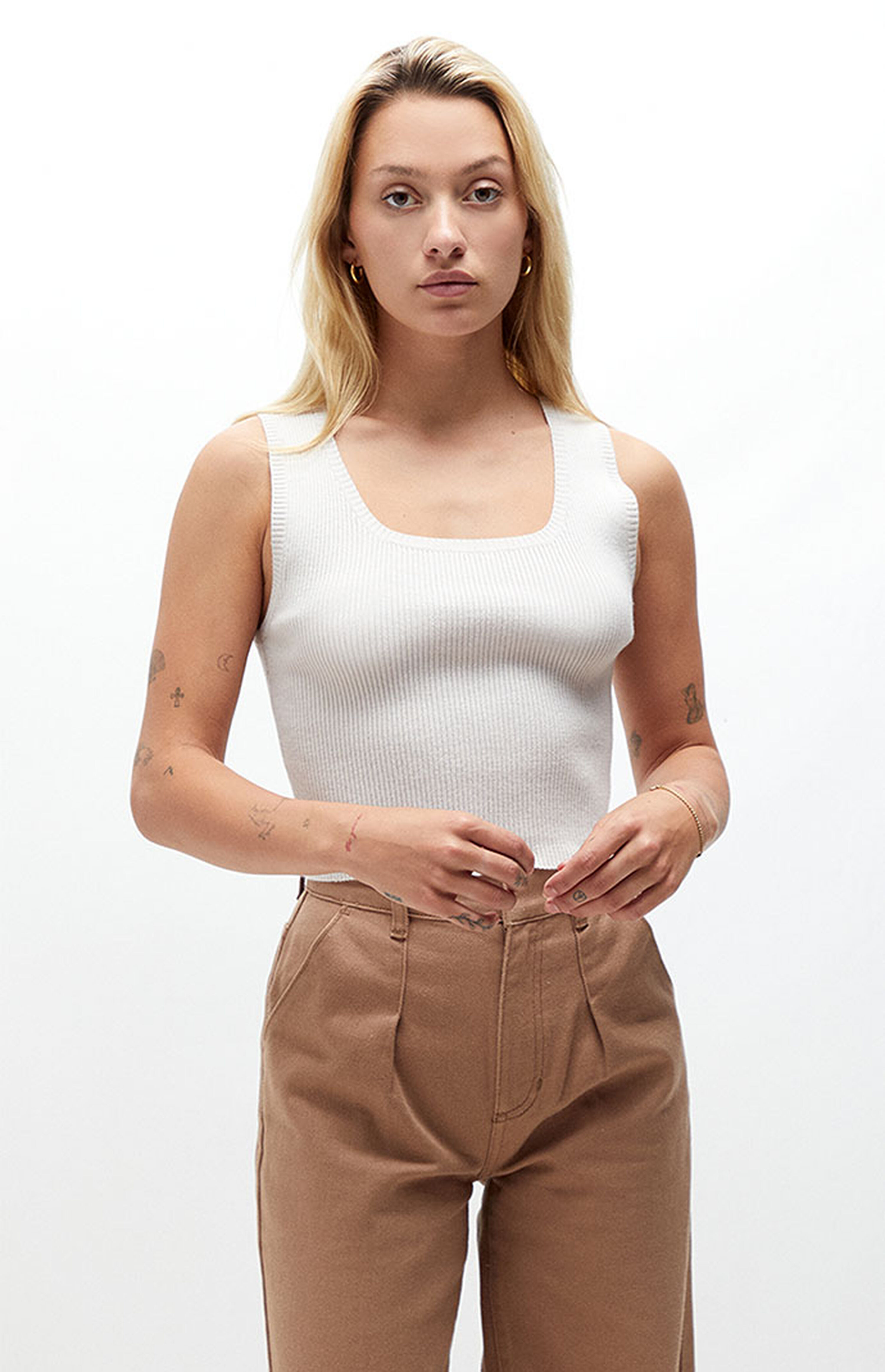 LA Hearts Square Neck Sweater Tank Top | PacSun | PacSun