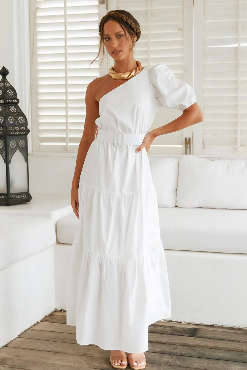 By The Waves Maxi Dress White | Fortunate One