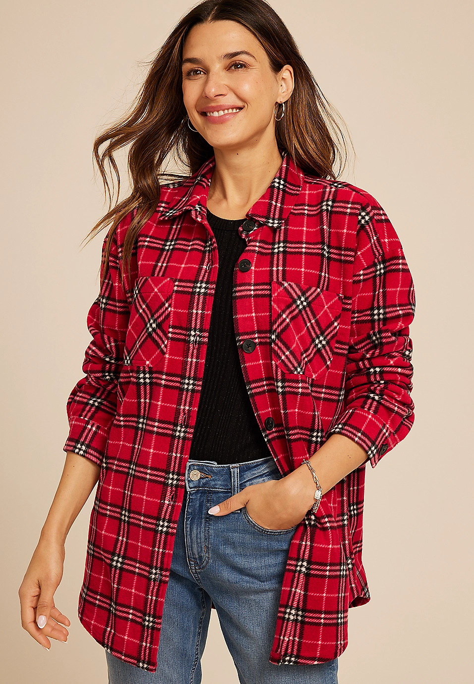 Wilder Fleece Shacket | Maurices