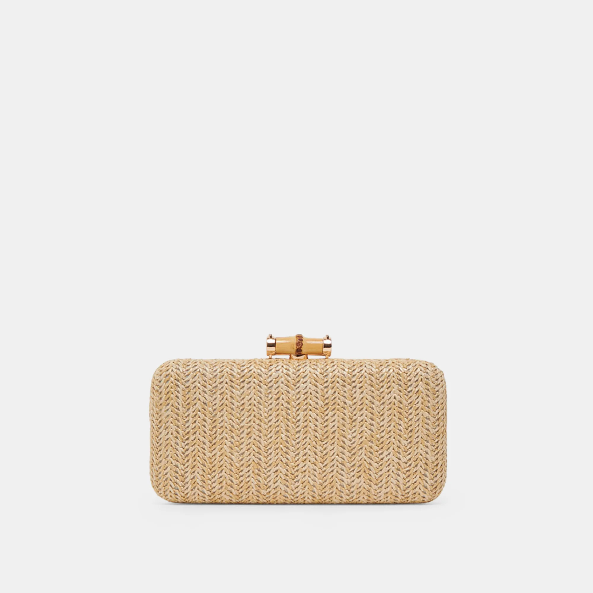 SOLACE CLUTCH NATURAL RAFFIA | DolceVita.com