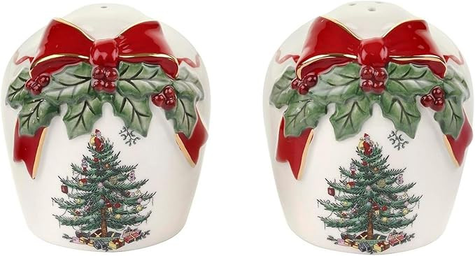 Spode Christmas Tree Ribbons Salt & Pepper Shaker Set (2-Piece)- Holiday Kitchen & Table Décor -... | Amazon (US)