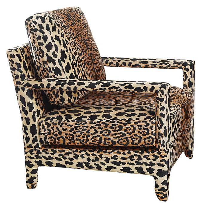 Dann Foley Cheetah Printed Fabric Accent Chair | Lamps Plus