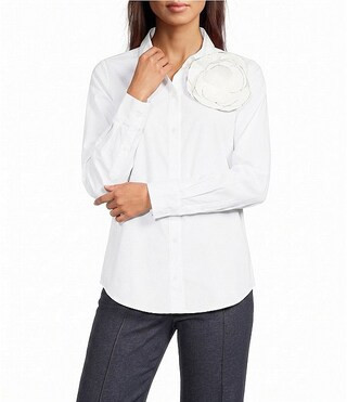 Poplin Point Collar Long Sleeve Shirt | Dillard's