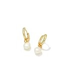 Kendra Scott Willa Huggie Earrings Gold/White Pearl One Size | Amazon (US)