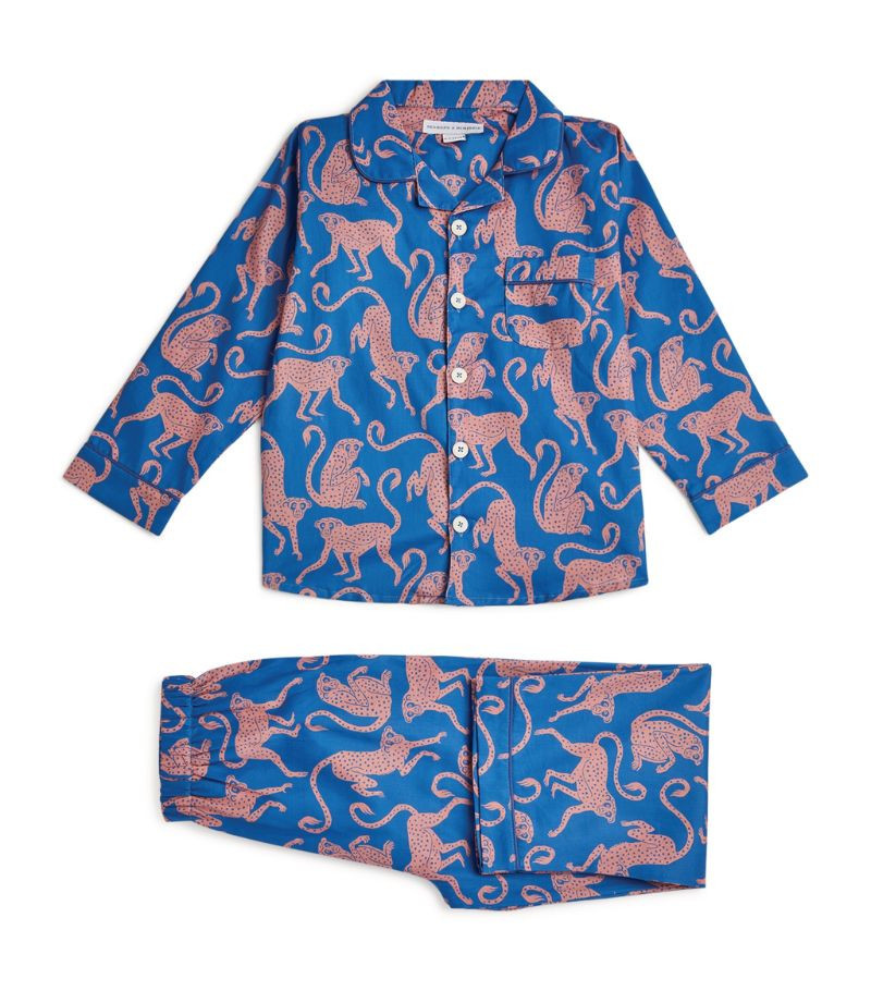 Desmond & Dempsey Kids Organic Cotton Chango Print Pyjama Set (2-9 Years) | Harrods