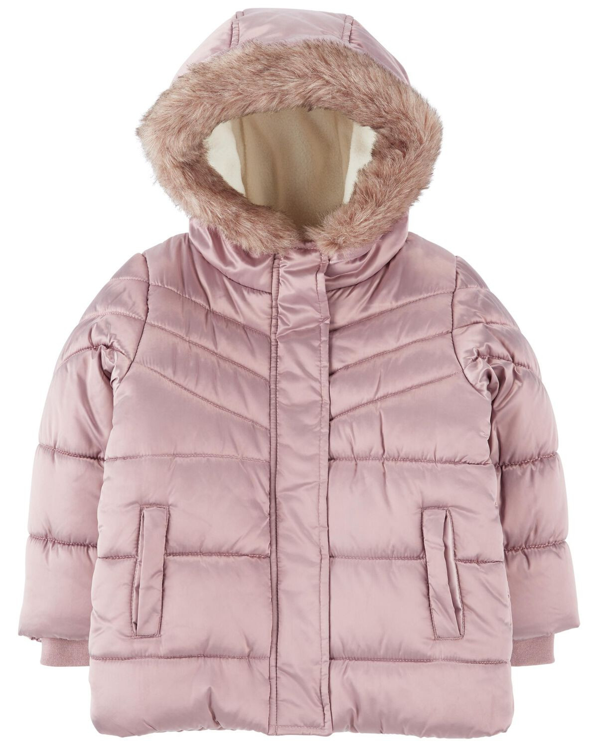 Rose Gold Toddler Faux Fur Midweight Parka | carters.com | Carter's
