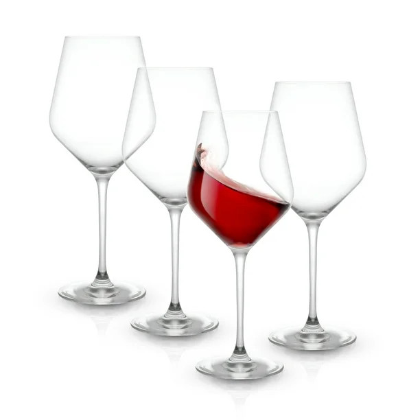 JoyJolt Layla European Crystal Red Wine Glasses, 17 Oz, Set of 4 Stemmed Wine Glasses | Walmart (US)