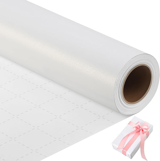 woric White Wrapping Paper Roll 17 Inch X 33 Feet White Matte Wrapping Paper with Pearly Lustre f... | Amazon (US)