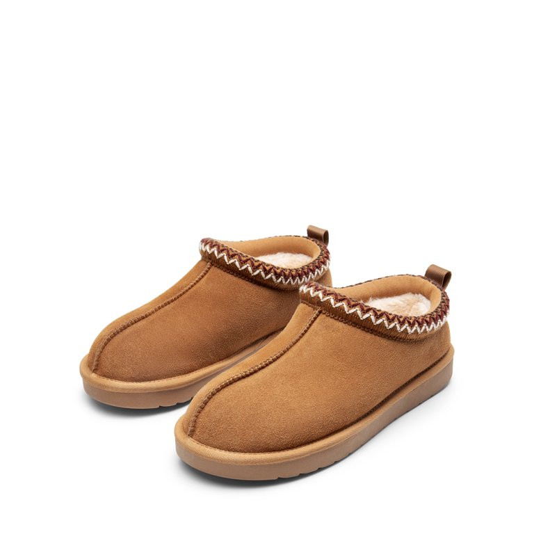 BURUDANI Women's Slip-on Fuzzy Cozy Suede Slippers Winter Warm Shoes Chestnut Size 10 | Walmart (US)