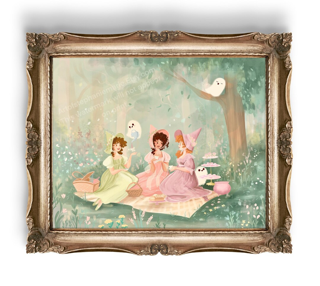 A Ghostly Tea Party Illustration Art Print ~unframed~ | Etsy (US)