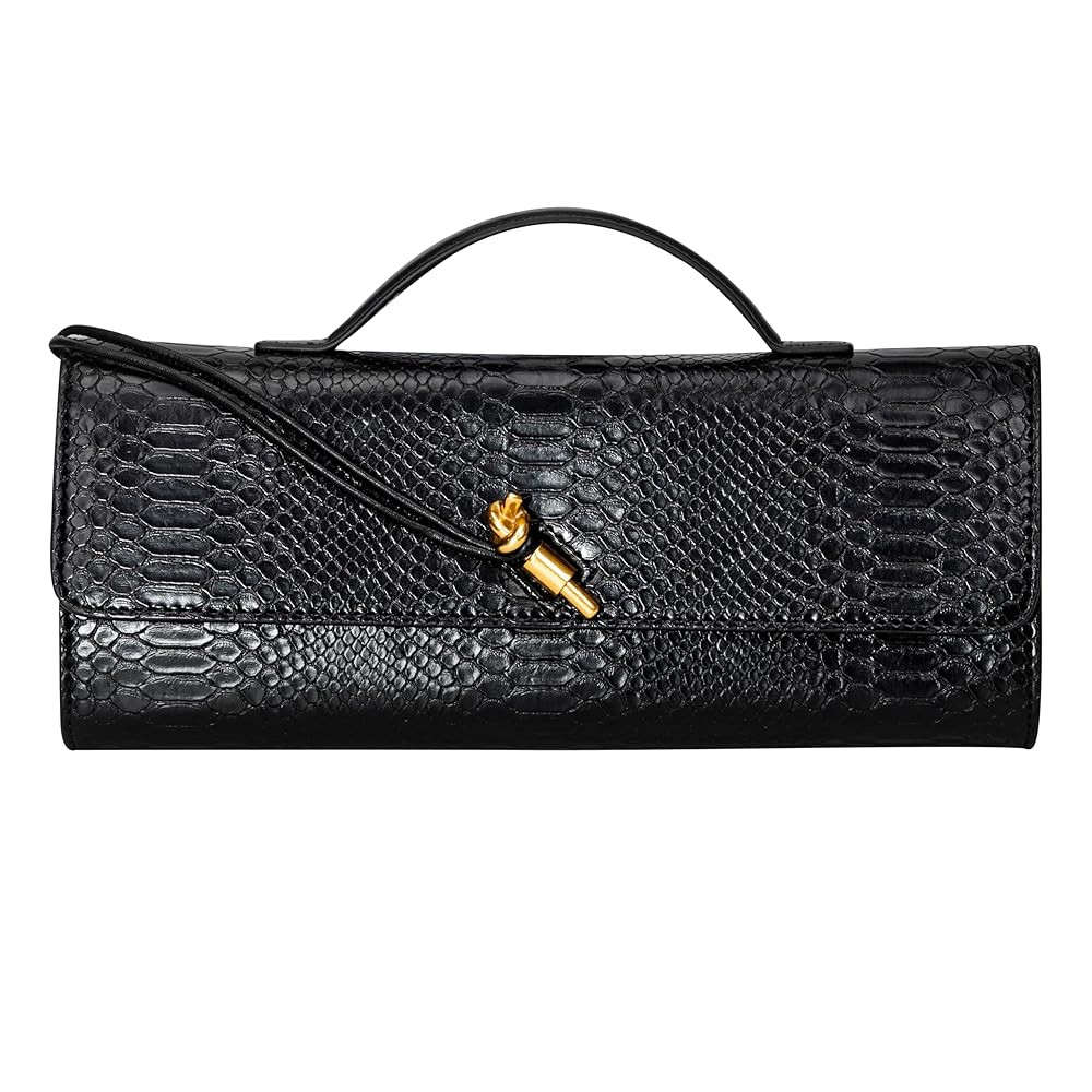 Elegant Evening Clutch Purse for Women – Structured Crocodile PU Leather Handbag for Wedding & ... | Amazon (US)