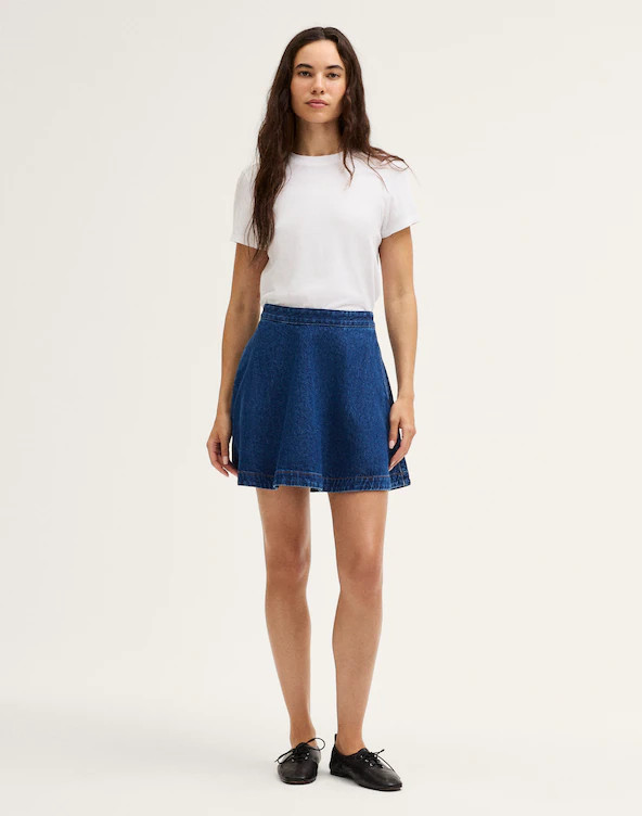 Flounce Mini Skirt in Airy Denim | Madewell