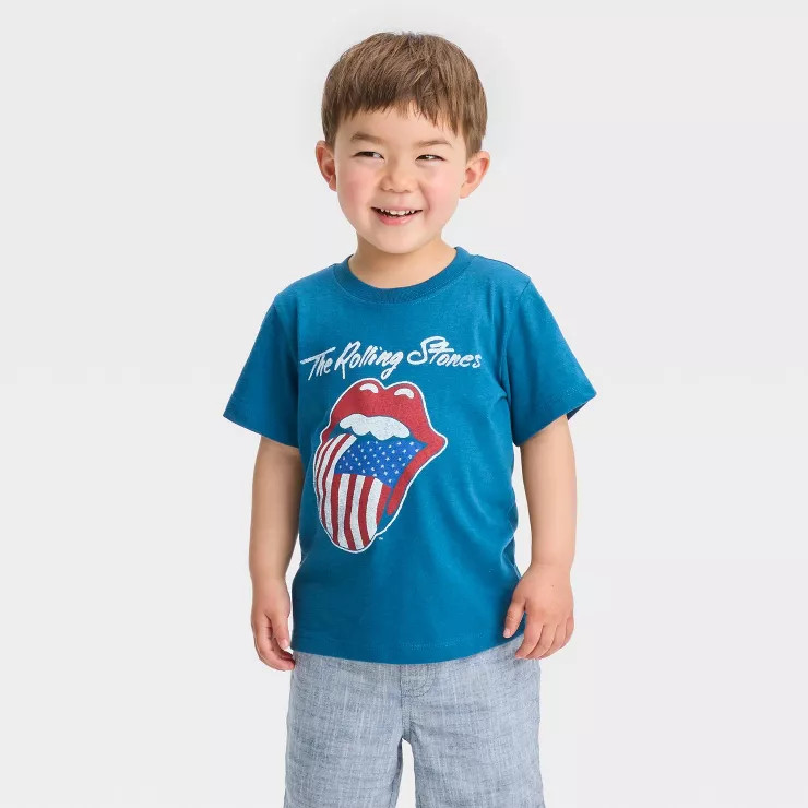 Toddler Boys' The Rolling Stones Printed T-Shirt - Blue | Target