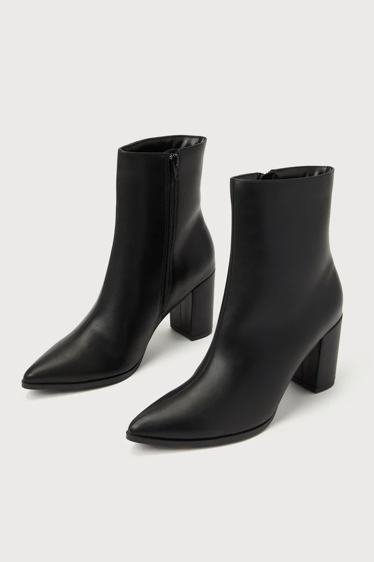 Hudsyn Black Pointed-Toe Ankle Booties | Lulus