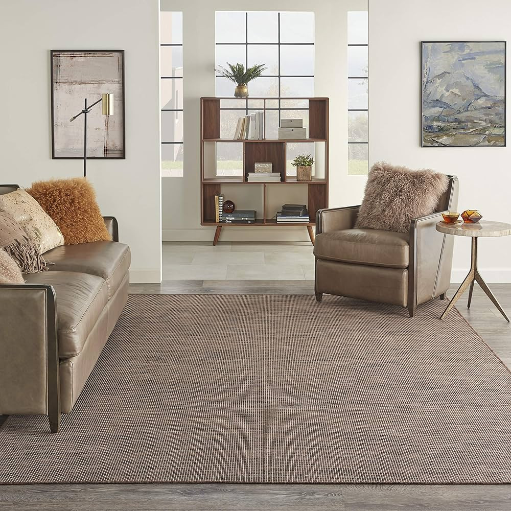Nourison Positano Indoor-Outdoor Natural 8' x 10' Area Rug, Easy Cleaning, Non Shedding, Bed Room... | Amazon (US)