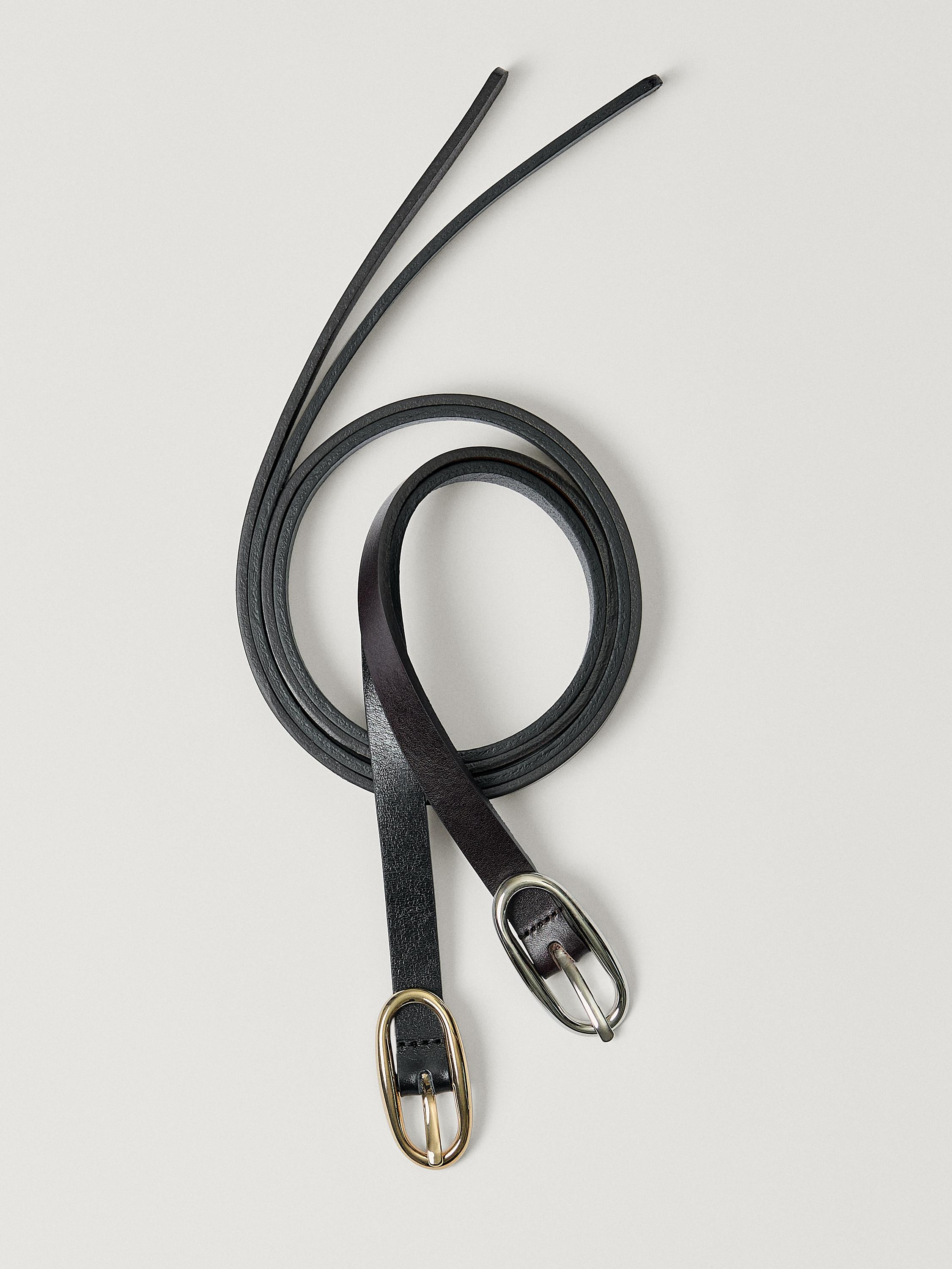 Leather belt with oval buckle | Massimo Dutti UK