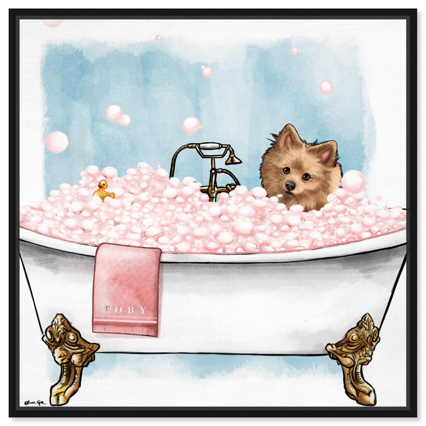 Custom Pet in Bathtub Portrait | Oliver Gal Wall Art | Oliver Gal