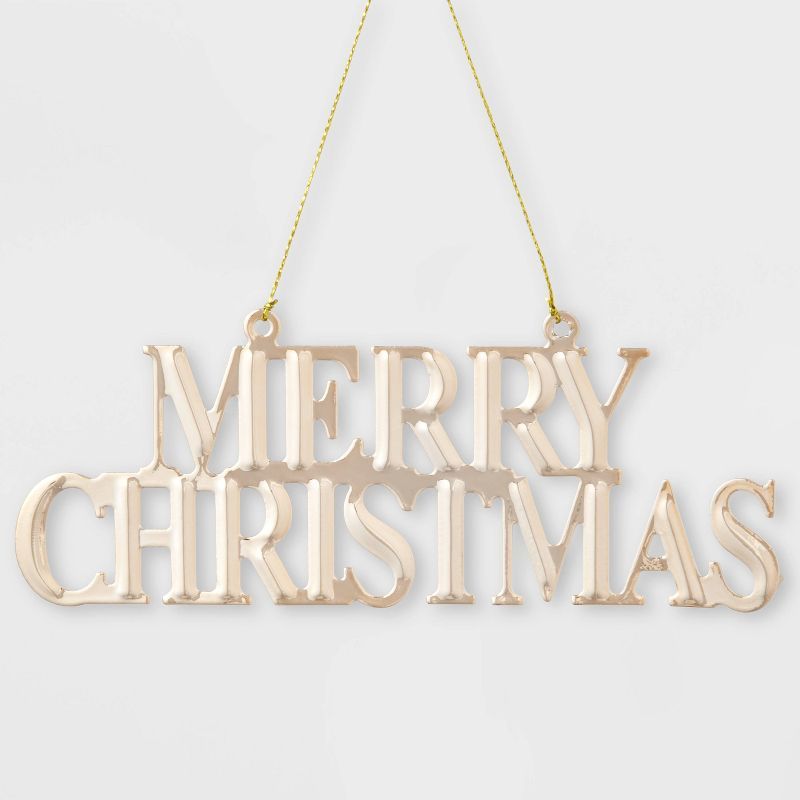 Metal 'Merry Christmas' Tree Ornament Gold - Wondershop™ | Target