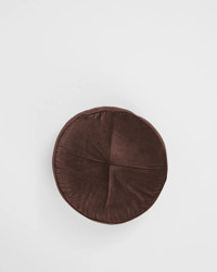 Lacy Velvet Round Cushion - Chocolate | Target AU