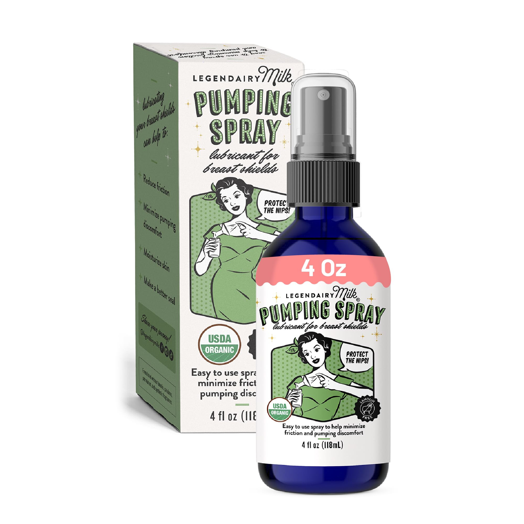Legendairy Milk Pumping Spray 4 oz., Helps Sore Nipples & Clogged Ducts, Organic Lubricant for Br... | Amazon (US)